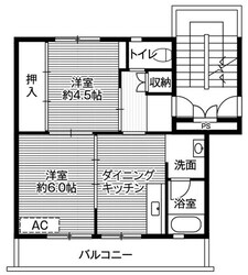 ビレッジハウス境港第三2号棟の物件間取画像